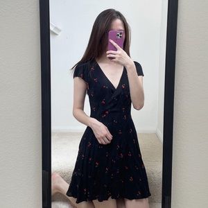 Lulus Cherry Print Skater Dress